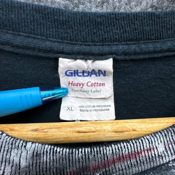 Dragon Skull T Shirt Mens Extra Large Black Red Grunge Punk Goth AOP Gildan - Picture 4 of 11